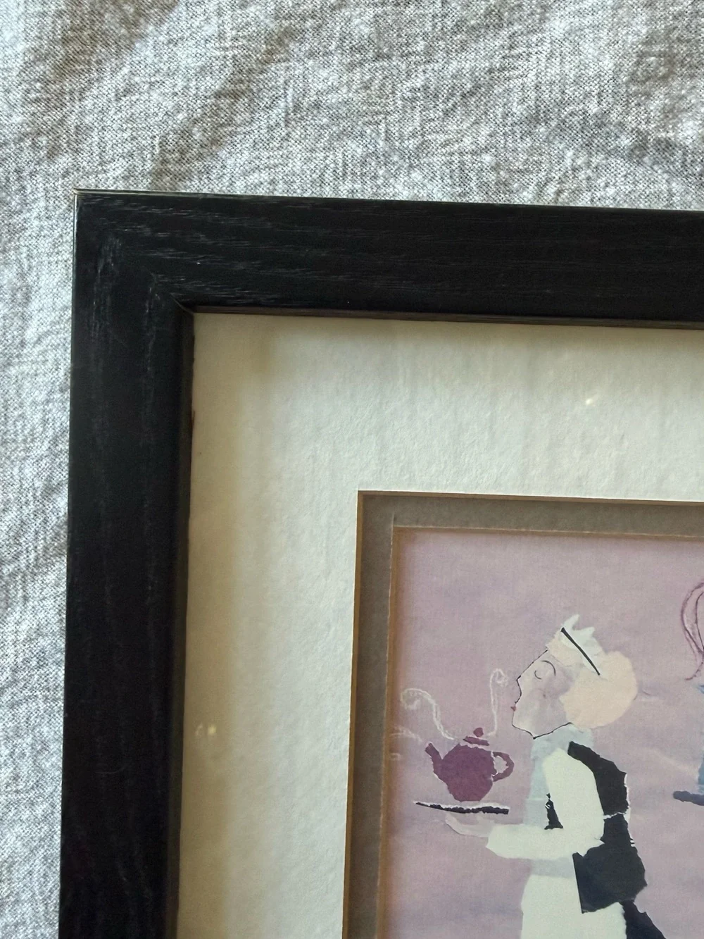 Framed Pink and Black Maid Silhouette Wall Art - Unbranded